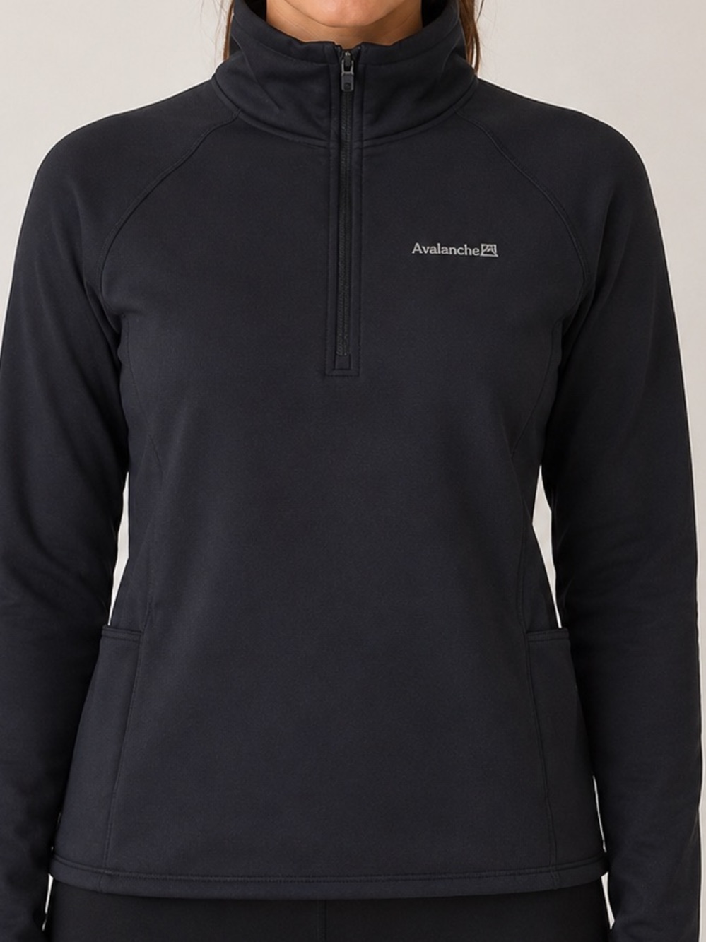 Avalanche Black Quarter Zip Pullover Fleece Athletic Jacket Women’s